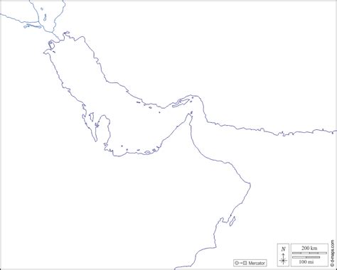 Persian Gulf Free Map Free Blank Map Free Outline Map Free Base Map