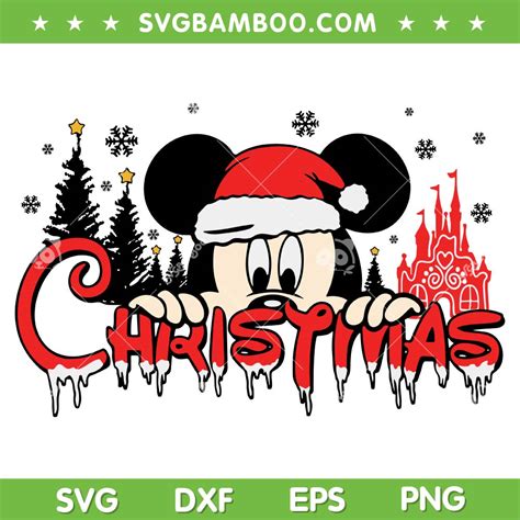 Mickey Mouse Santa Hat Christmas Svg Png