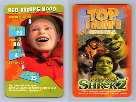 Red Riding Hood Shrek Top Trumps Specials Trading Card