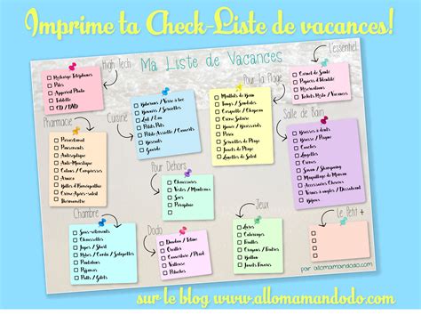 La Check List Des Vacances The Liste Imprimer Pour Mieux Faire Ses