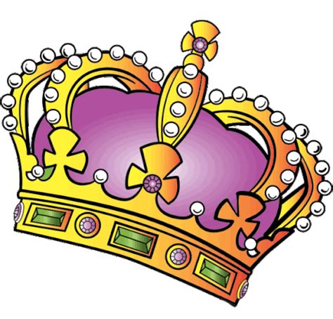 A Purple And Yellow Crown With Pearls On It