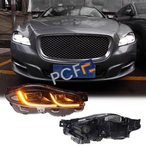 Fit For Jaguar XJ XJL 2011 2019 LED DRL Headlights Double Beam Lens