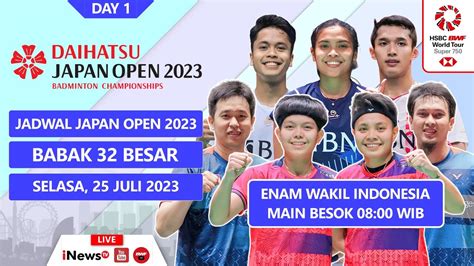 Jadwal Japan Open Day Babak Pertama Besok Enam Wakil Indonesia