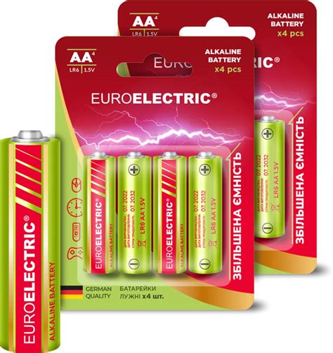 Батарейки лужні Euroelectric AA LR6 1.5V PE 8 шт (BL-AA-EE(4)PE(2 ...