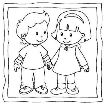 boy and gril coloring book (kids coloring pages) by abdell hida | TPT