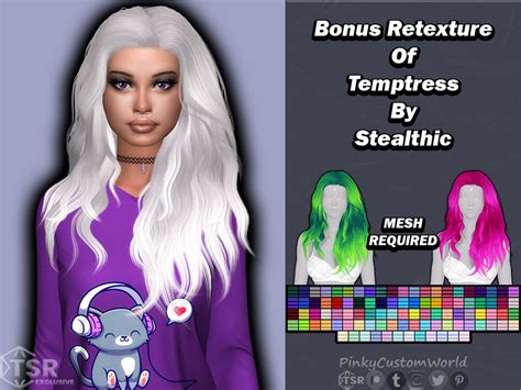 The Sims Resource Bonus Retexture Of Temptress Hair By Stealthic