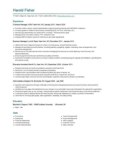 Contracts Manager Resume Examples And Tips Zippia