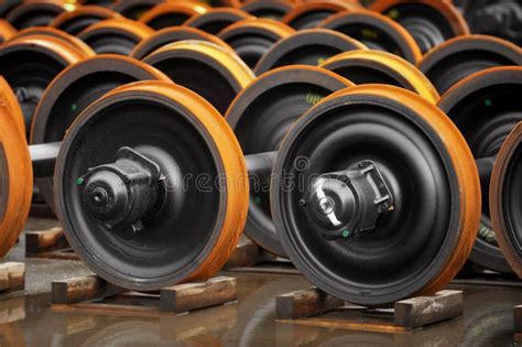 New Train Wheels Stock Photo Image Of Industrial Heavy 57360248
