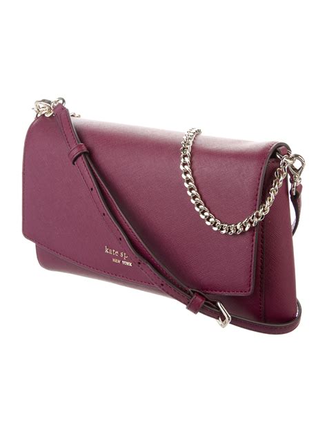 Kate Spade New York Laurel Way Saffiano Leather Crossbody Bag Burgundy Crossbody Bags