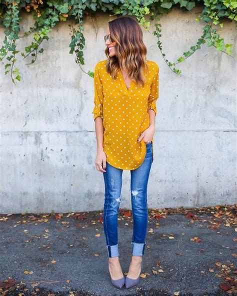 Mustard Yellow Polka Dot Blouses Plus Size Apparel Online Girls