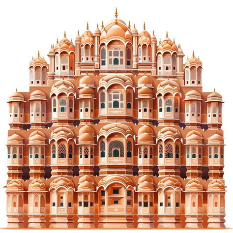 Hawa Mahal In Rajasthan Indian Illustration Realistic Premium Ai