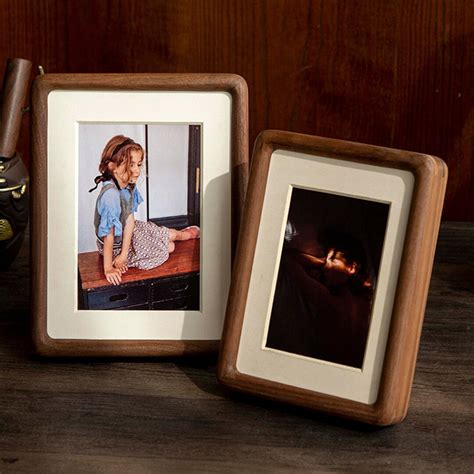 Walnut Wood Photo Frame Large Photo Frame Holder Wood Desktop Picture