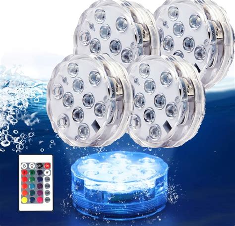 Feya Submersible LED Lights With RF Remote Waterproof Pool Lights