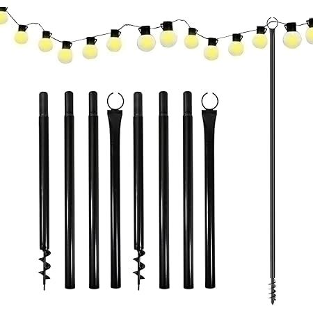 Maxant Outdoor String Lights Pole Heavy Duty String Light Poles 2Pcs 2