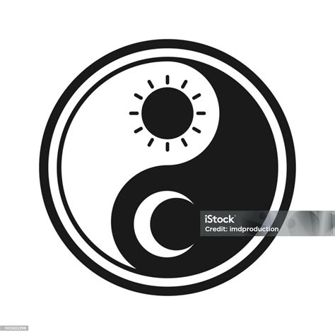 Icône Yin Yang Taoïsme Chinois Illustration De Symboles Vectoriels