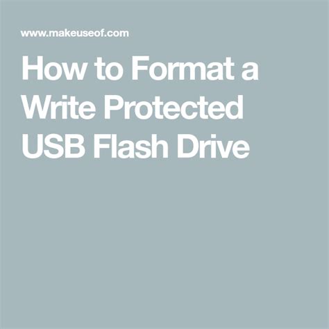 How To Format A Write Protected Usb Flash Drive Artofit