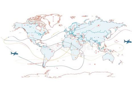 Flight Routes World Map Stock Illustrations 502 Flight Routes World