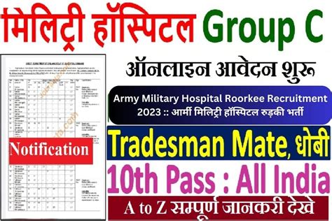 Army Military Hospital Roorkee Recruitment 2023 आर्मी मिलिट्री