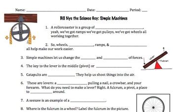 Bill Nye Simple Machines Video Worksheet By Mayberry In Montana TPT