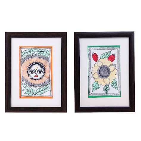 IMithila Madhubani Handmade Painting With Frame In Pair Amazon In