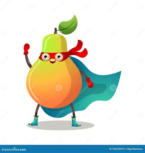 Set Of Superhero Humanized Characters Fruit And Berry In Masks And Capes Vector Illustration In