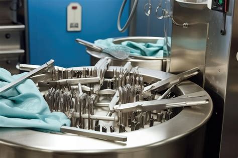 Premium Ai Image Surgical Instruments Being Sterilized In An