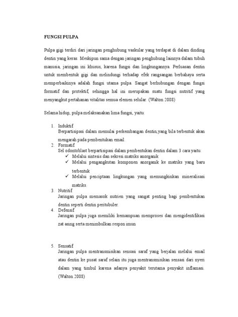 fungsi pulpa