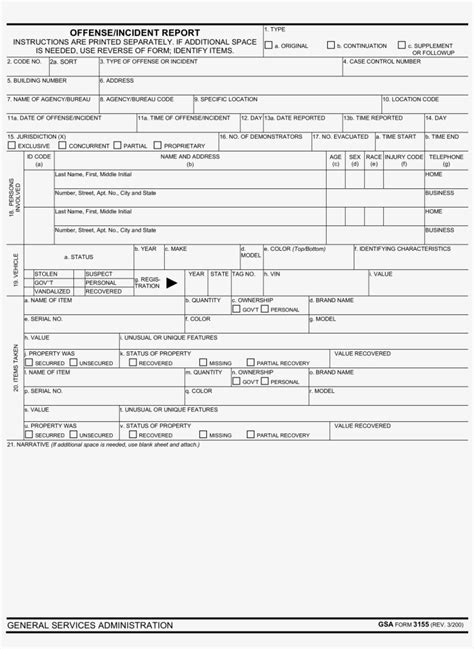 Printable Police Report Form