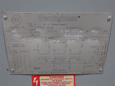 Used Westinghouse Transformer HGR Industrial Surplus