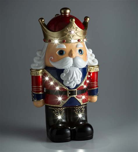 Indooroutdoor Lighted Nutcracker Shorty Statue Black Plowhearth