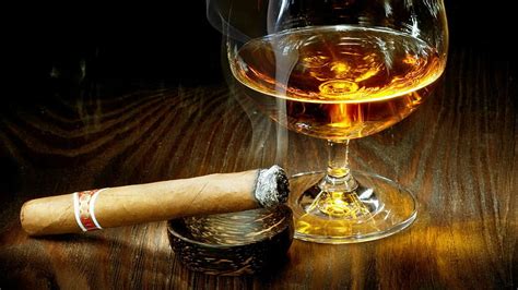 Hd Wallpaper Cognac Cigars Smoking Drinking Glass Smoke Alcohol