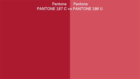 Pantone 187 C Vs Pantone 186 U Side By Side Comparison