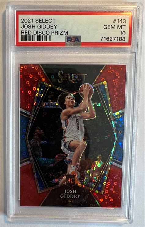 2021 Panini Select Josh Giddey Premier Level Red Disco 49 PSA 10