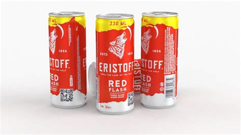 Alcohol Can Eristoff Red Flash Vodka Drink Ml D Model