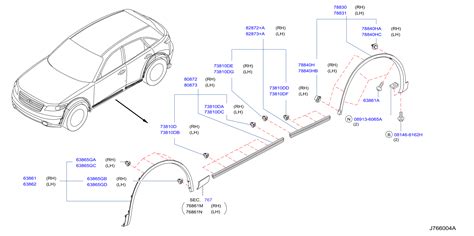 Infiniti Qx Hybrid Comfort Wheel Arch Molding Clip Cg