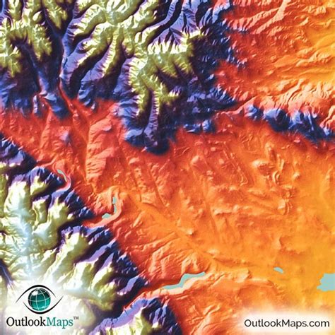 Wyoming Topography Map | Colorful Mountains & Terrain