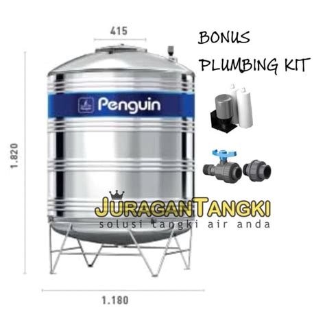 Jual Tangki Air Stainless Penguin TBSK 1500 Liter Toren Tandon