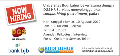 Campus Hiring Dgs Hr Services Budi Luhur Career Center