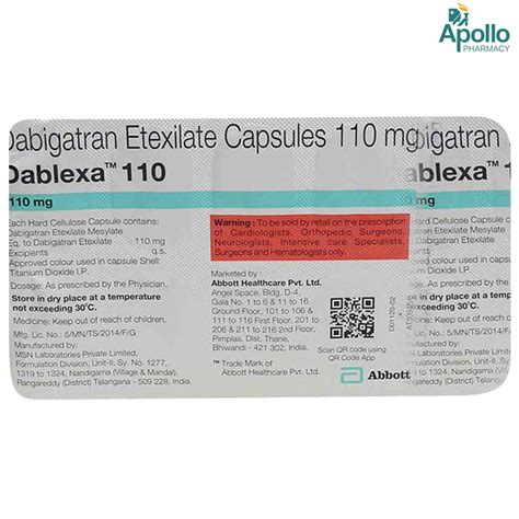 Dablexa 110 Capsule 10s Price Uses Side Effects Composition