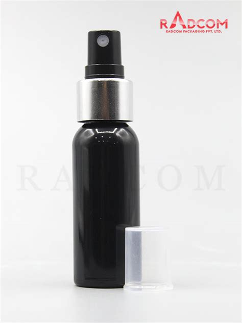 Ml Boston Opaque Black Pet Bottle With Black Mist Pump With Silver