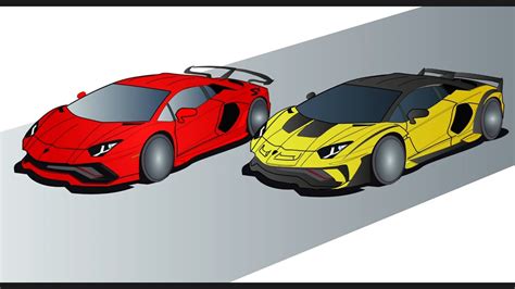 How To Draw Lamborghini Aventador Racing Drawing Lambo Step By Step