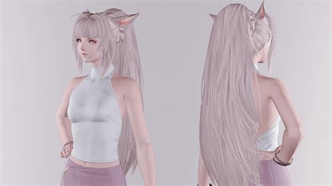 Clef S Plaited Ponytail F Miqo XIV Mod Archive