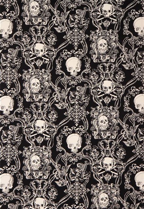 Skull Heavy Oxford Fabric Black Skullduggery Alexander Henry Modes4u