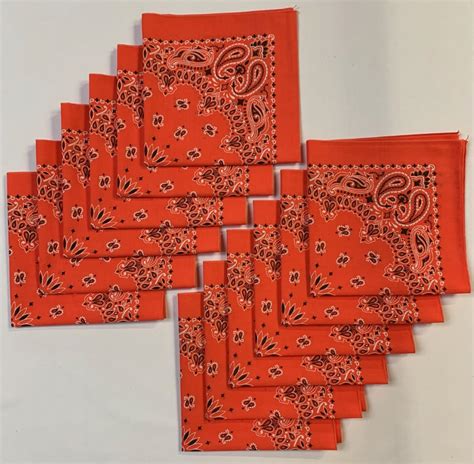 Made In Usa Honeysuckle Paisley Bandanas Pk X Cotton