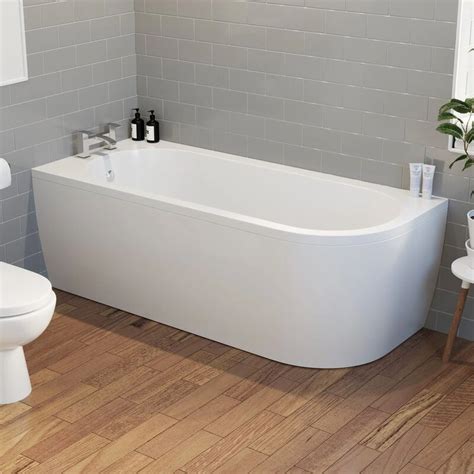 Modern Bathroom Mm J Shape Left Hand Bath Front Panel Corner