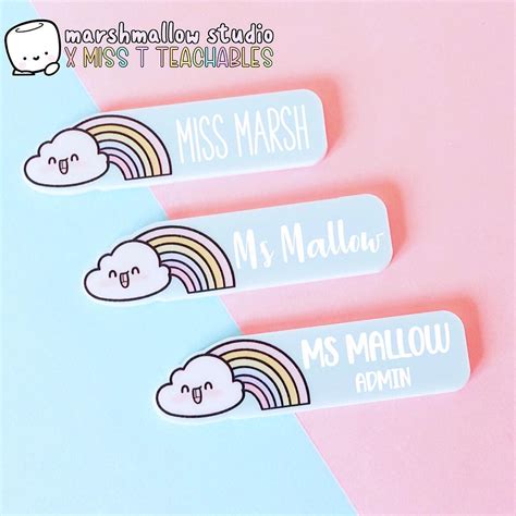 Happy Rainbow Badge Marshmallow Studio X Mtt Miss T Teachables