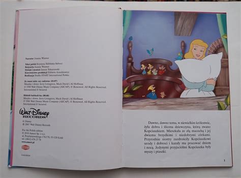 Książka dla dzieci Kopciuszek Disney ilustrowana twarda okładka bajka