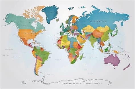 Mapa Do Mundo Dos Continentes Em Fundo Branco Foto Premium