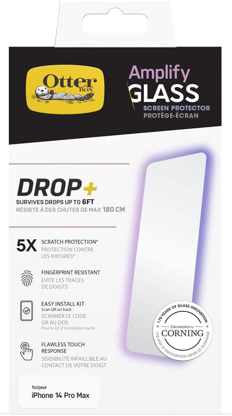 Otterbox Amplify Glass Screen Protector For Iphone 14 Pro Max Tempered Glass X5 Scratch