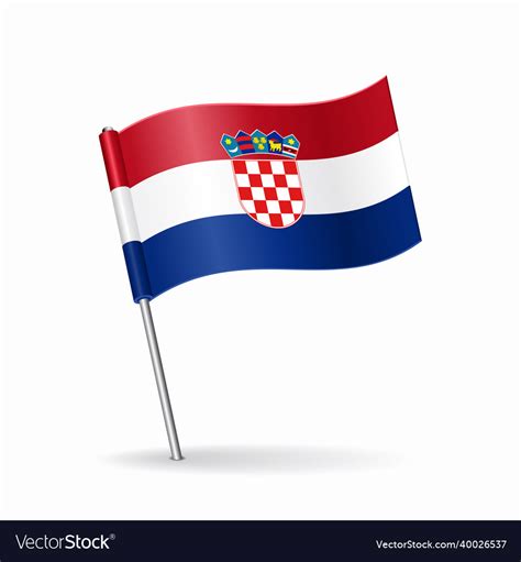 Croatian flag map pointer layout Royalty Free Vector Image